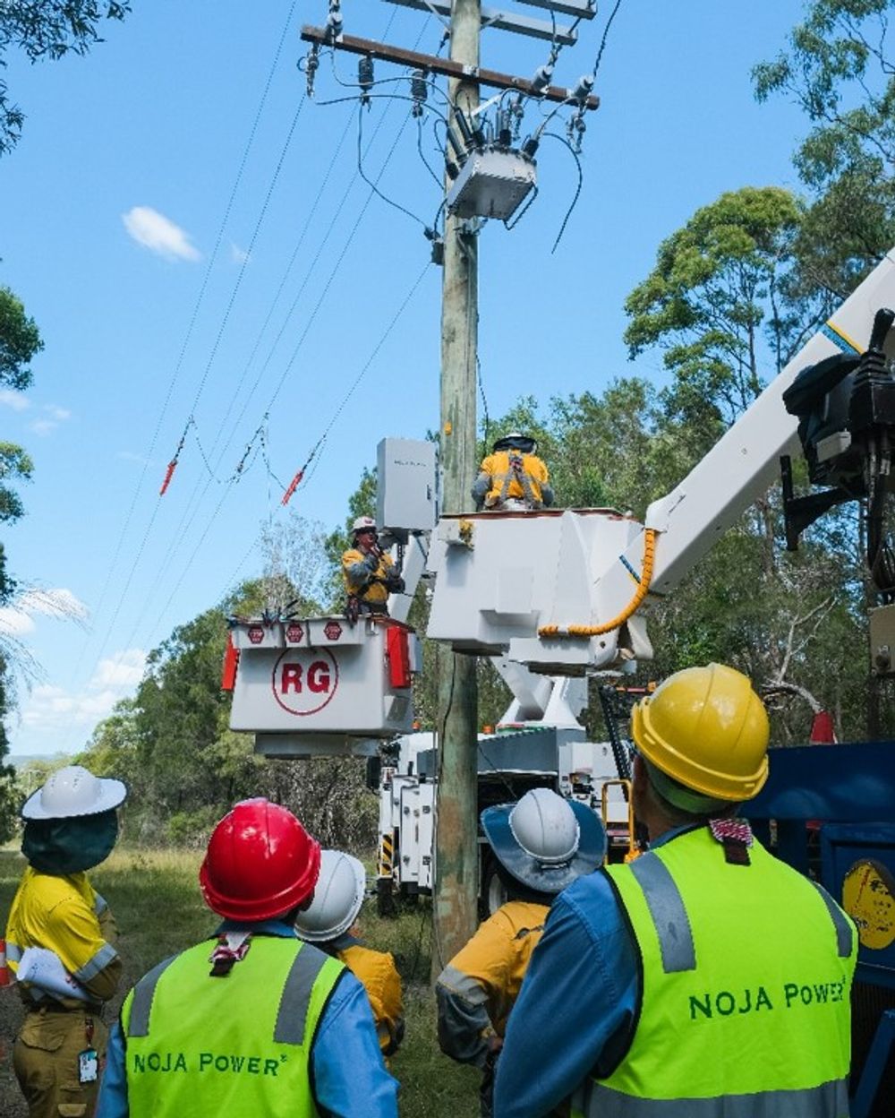 NOJA Power OSM Recloser system under installation in Noosa, QLD Australia