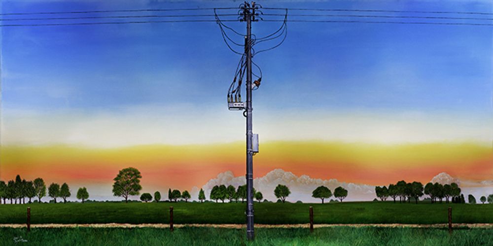 Painting of NOJA Power OSM series three-phase ACR installation in Albury Wodonga, Australia painted by John H. Lynch