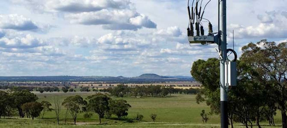 NOJA Power Installation with Australian regional landscape behind installation