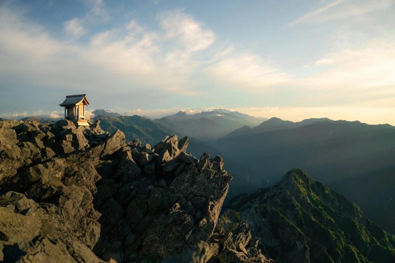 The shrine at the summit of Mt Yarigatake