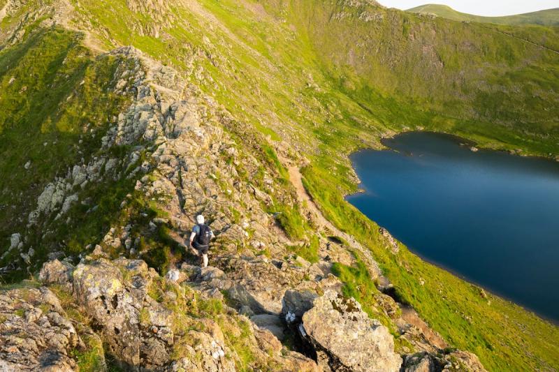 Striding edge and Red Tarn, from above