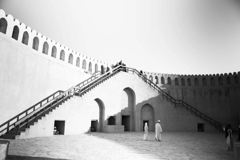 Stairways leading to the rooftop view.
