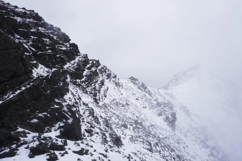 Top of the mountain ridge