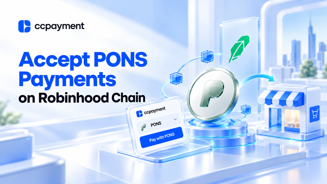 Accept PONS Payments on Robinhood Chain with CCPayment