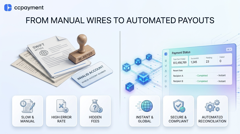 Crypto mass payouts eliminate manual reconciliation and automate cross-border treasury operations.