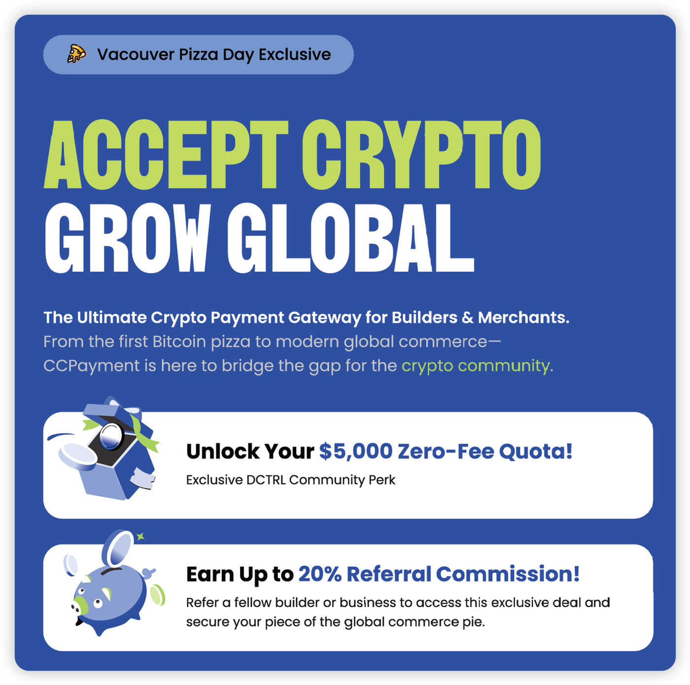 Crypto merchant dashboard tutorial with PIZZA2026 referral promo code