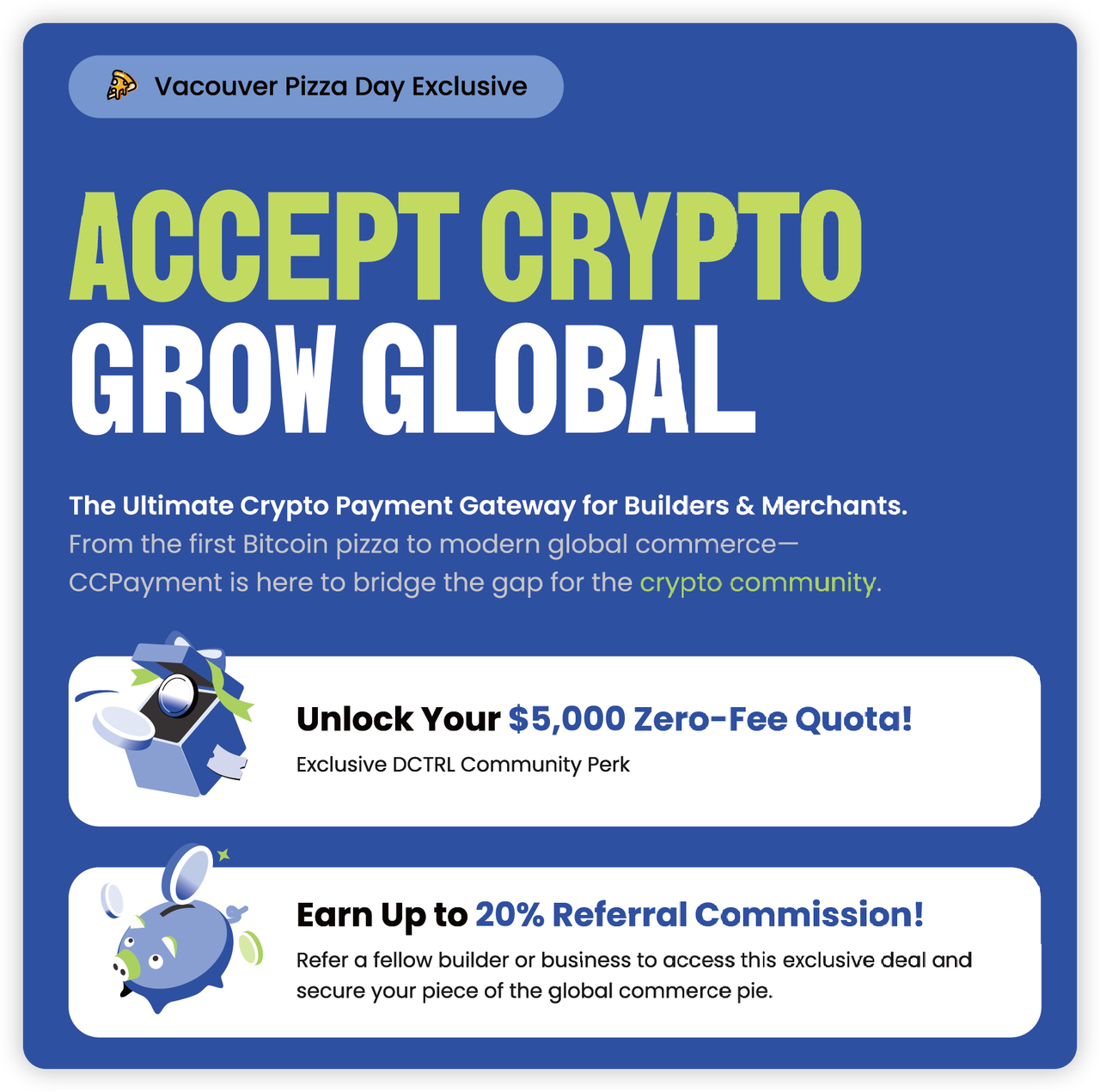 Crypto merchant dashboard tutorial with PIZZA2026 referral promo code