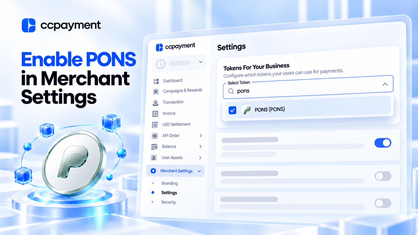 Start Accepting PONS with CCPayment