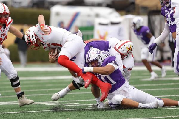 Furman defender tackles VMI's QB #1 Collin Shannon