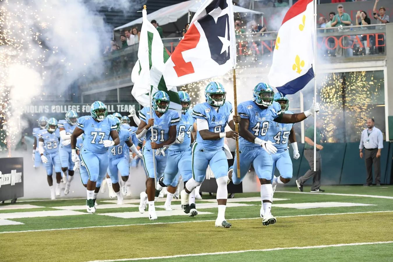 Tulane Football taking the field during the 150th season of College Football