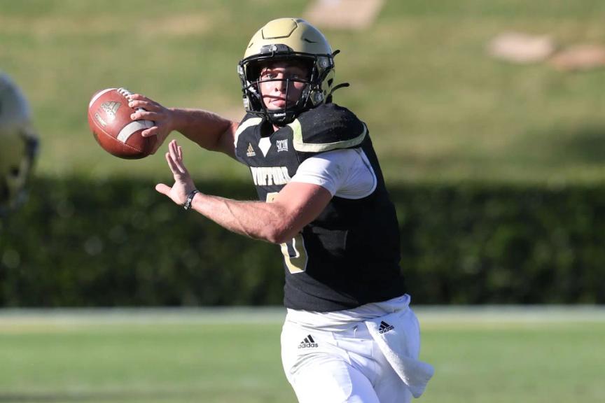 Wofford QB Bryce Corriston attempting a pass