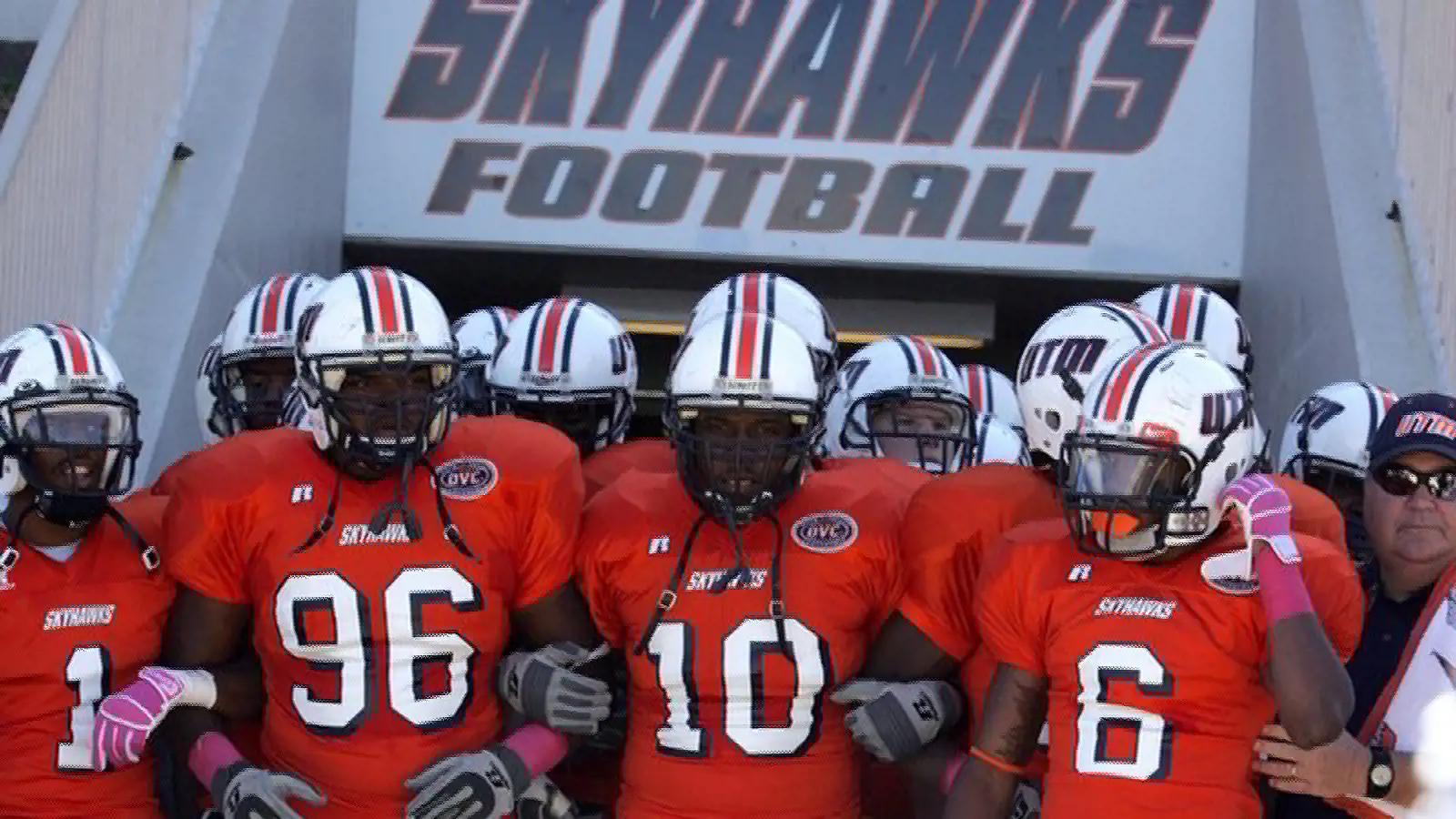 UTM Football players in the tunnel before a game