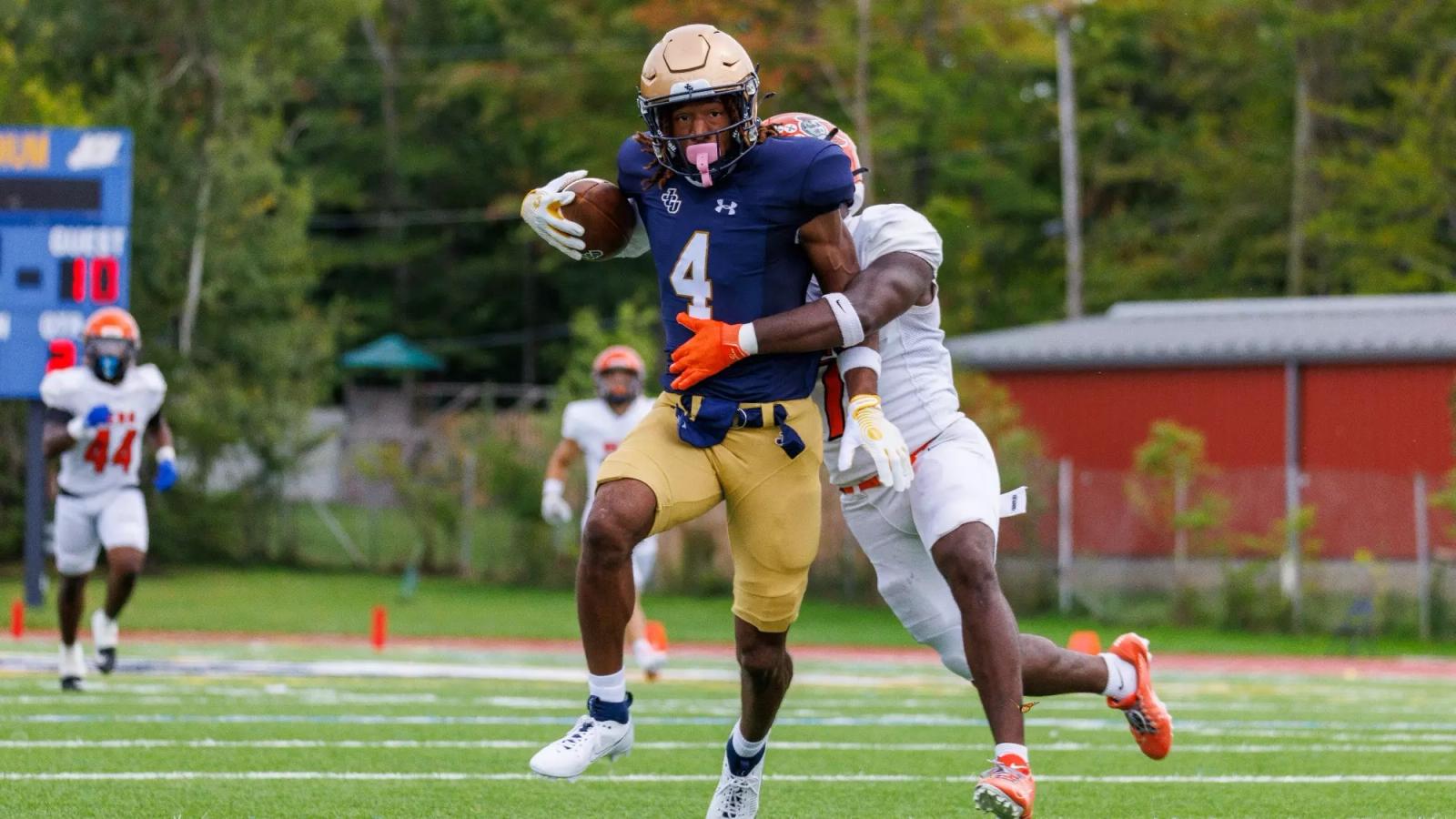 John Carroll WR Tyren Montgomery breaking a tackle