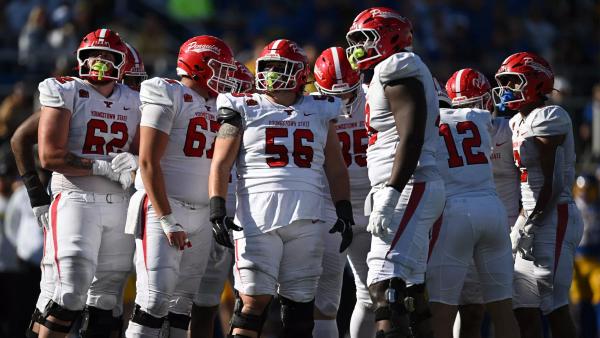 YSU Offensive Line during a game