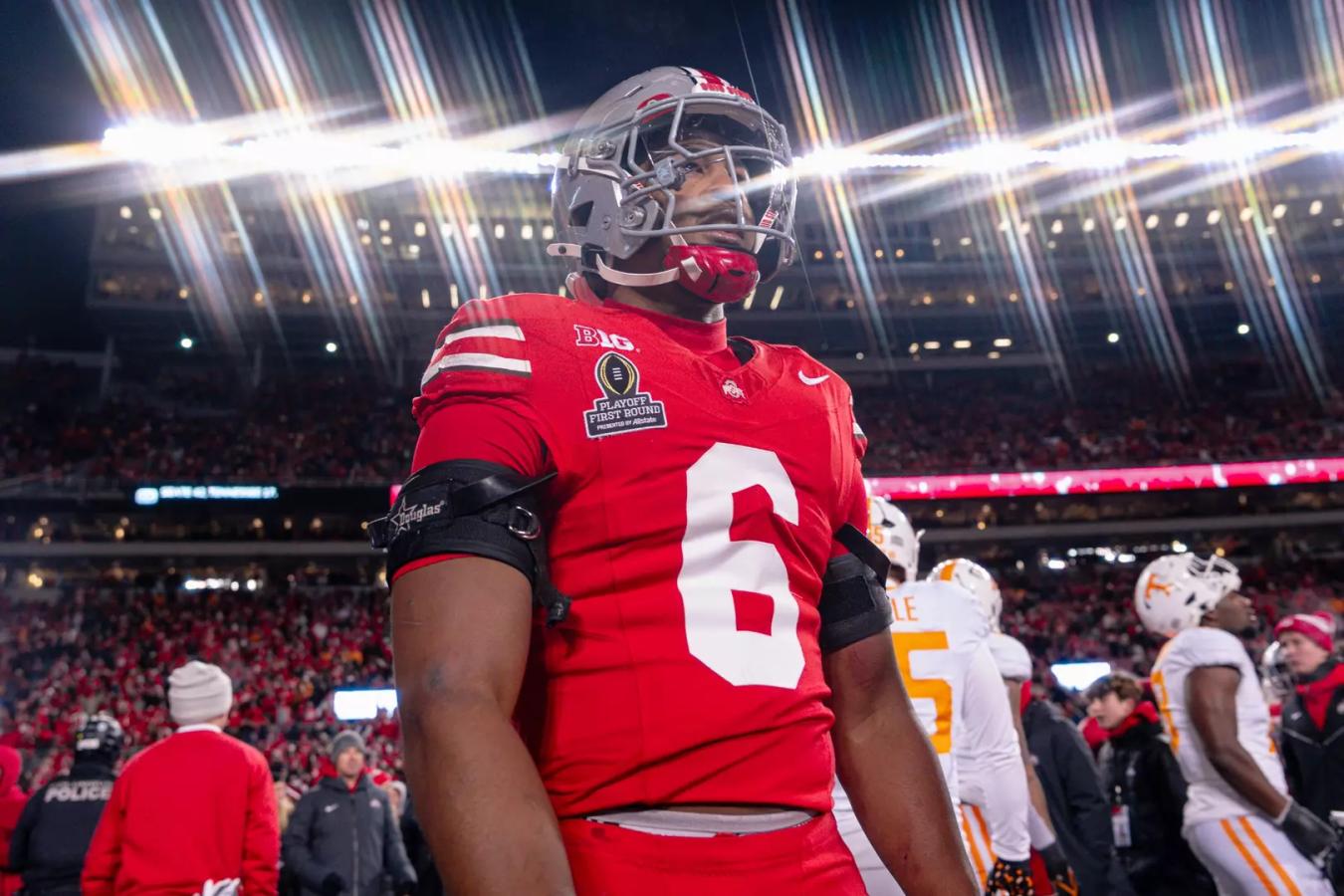 Sonny Styles During The CFP Post-Game At Ohio Stadium