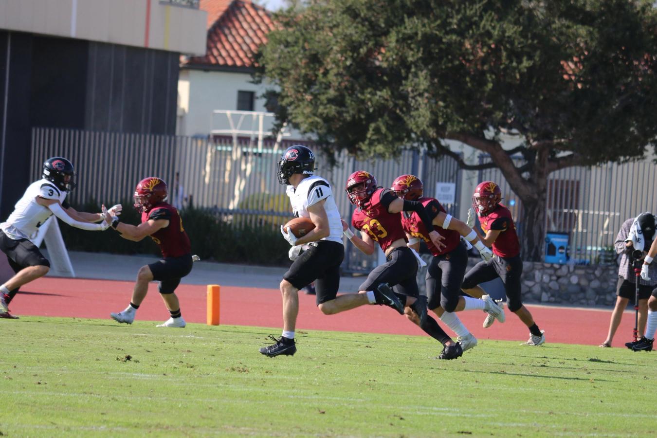 A defensive battle in Claremont came down to the wire and a yard short as both divisions are tied at the top.