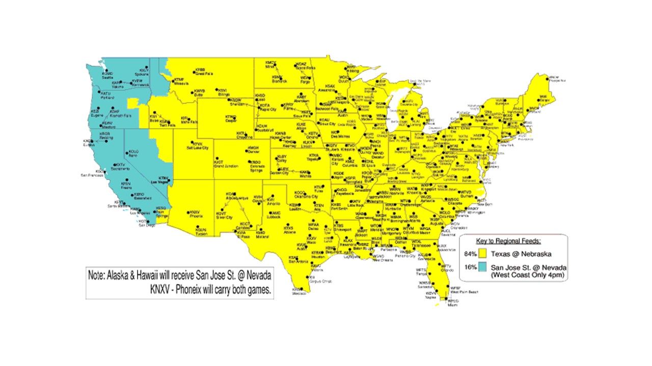 ABC Coverage Map for 2006 Nevada-San Jose State