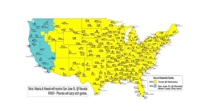 ABC Coverage Map for 2006 Nevada-San Jose State