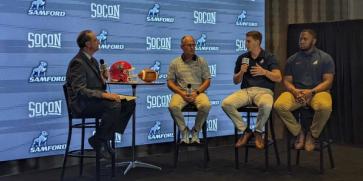 Samford Head Football Coach and Players interviewed at the 2023 SoCon Football Media Day