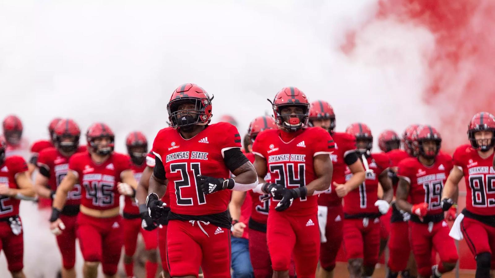 Arkansas State Red Wolves Entering the Field 