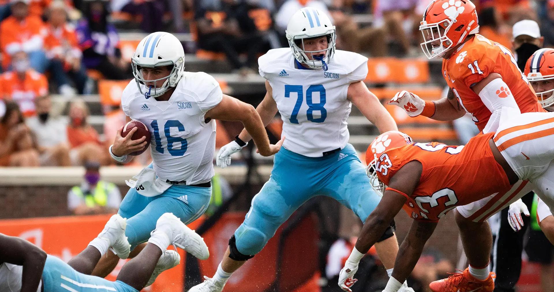 The Citadel's Rainy rushing against Clemson