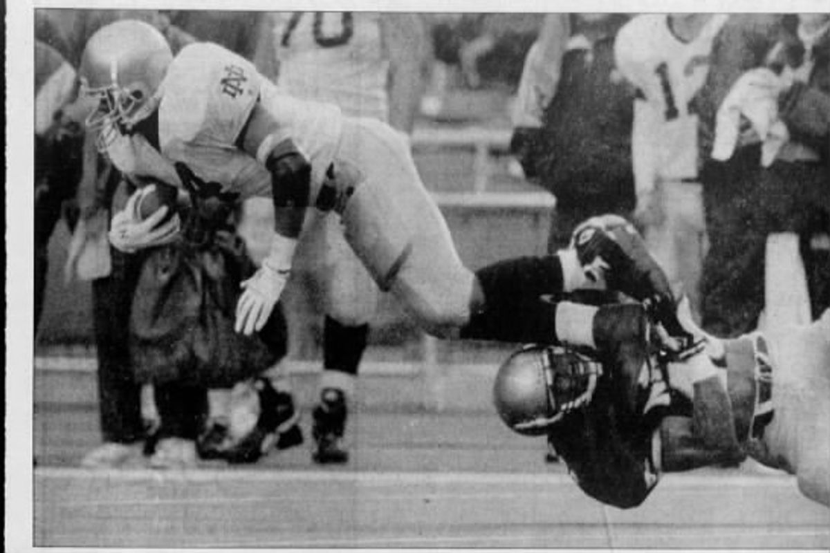 Notre Dame beat Navy 58-27 in 1993
