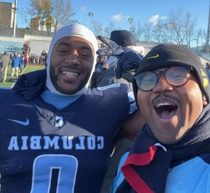 A few fans rushed the field as I took a selfie with Columbia linebacker C.J. Brown