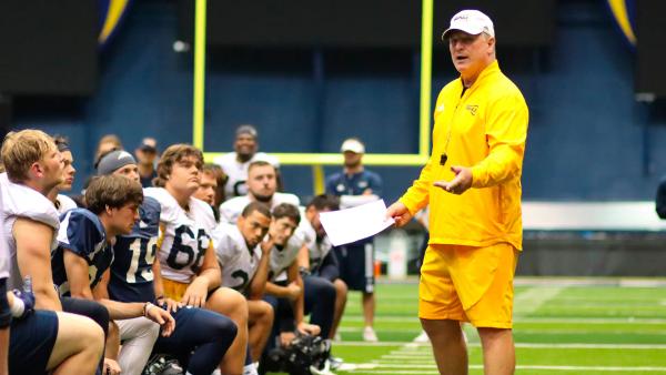 Former NAU Head Coach Chris Ball addressing players