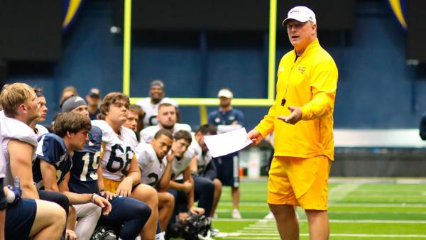 Former NAU Head Coach Chris Ball addressing players