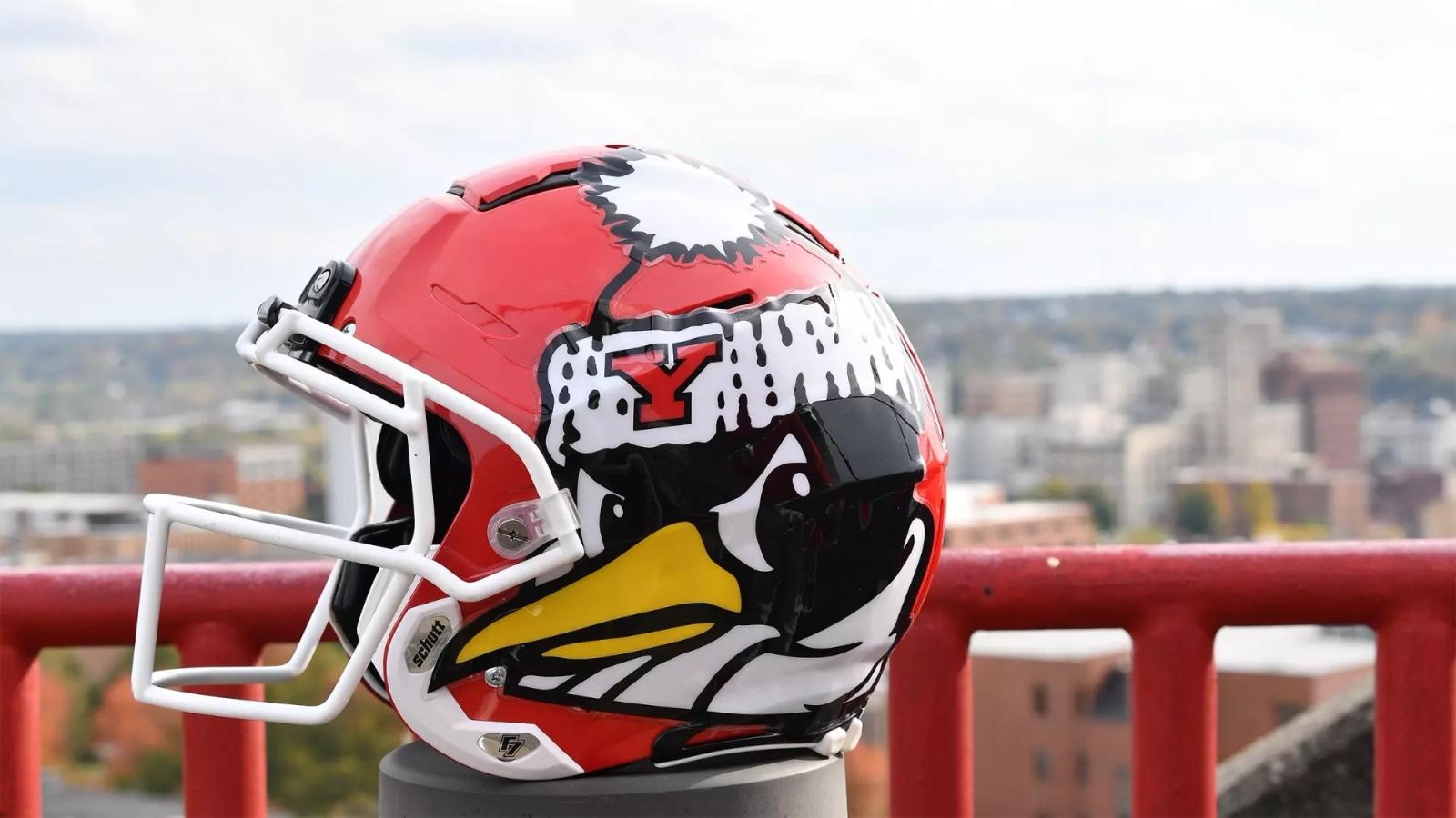 Photo of a Youngstown State football helmet