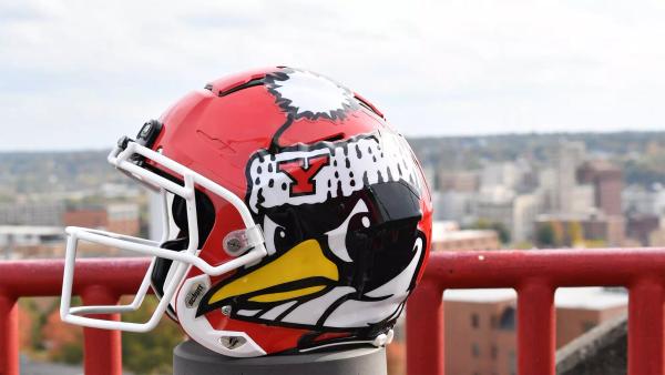 Photo of a Youngstown State football helmet