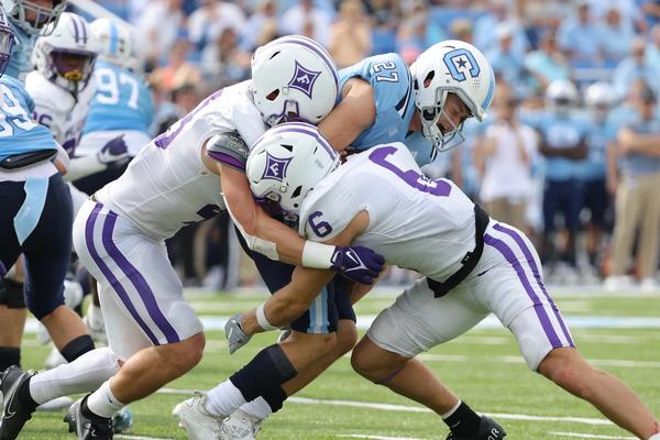 Furman defenders wrap up The Citadel's a-back Copper Wallace