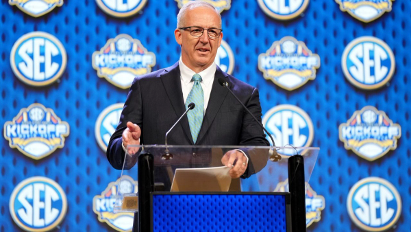 Southeastern Conference Commissioner Greg Sankey addressed SEC Media Days in Dallas on Monday, July 15, 2024.