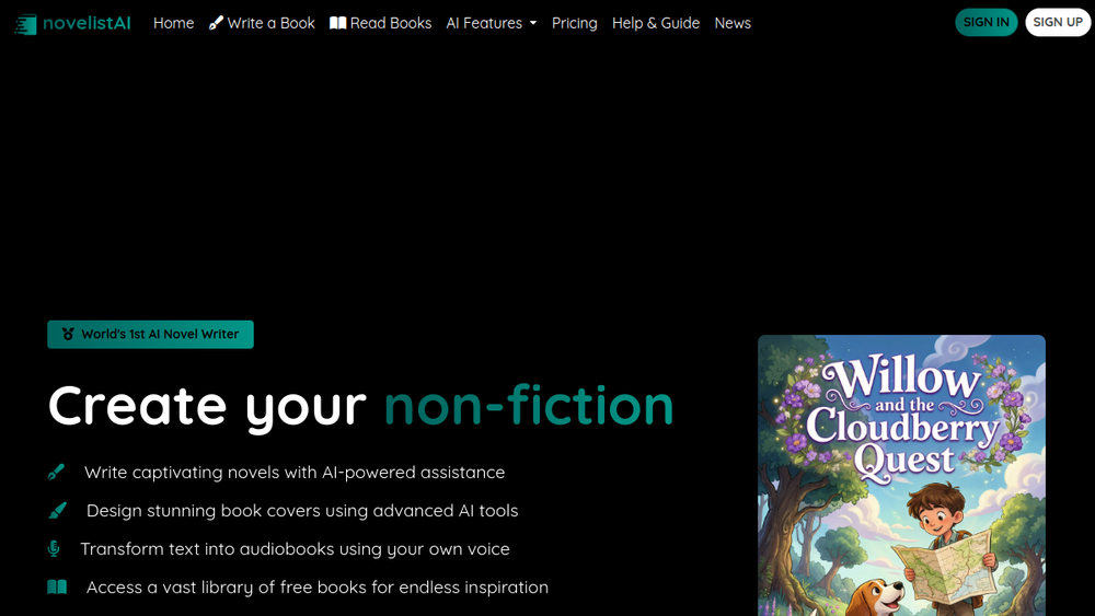Screenshot of novelistai