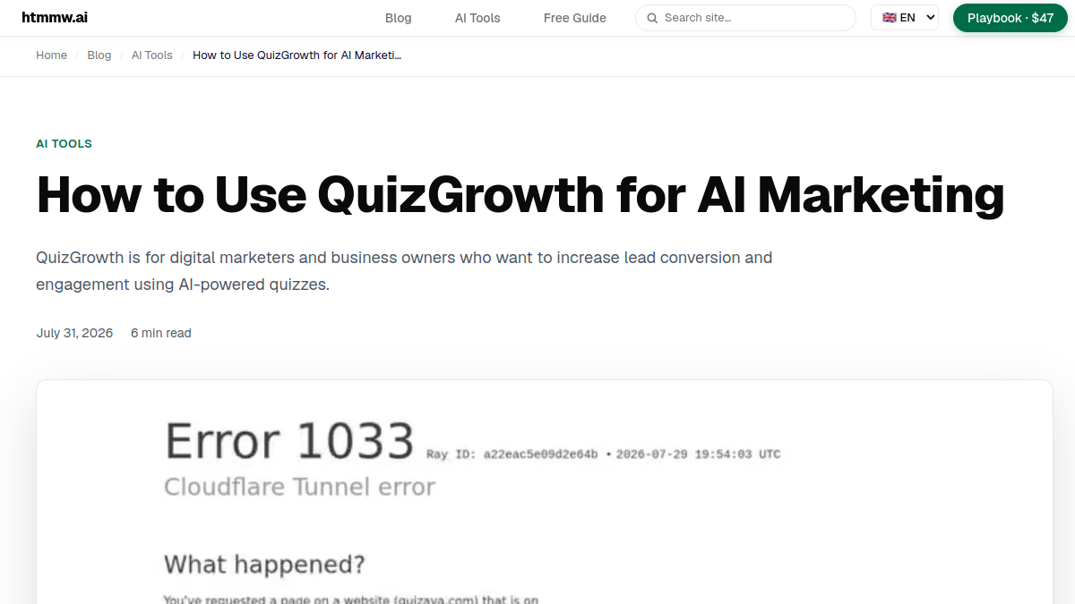 Screenshot of quizgrowth