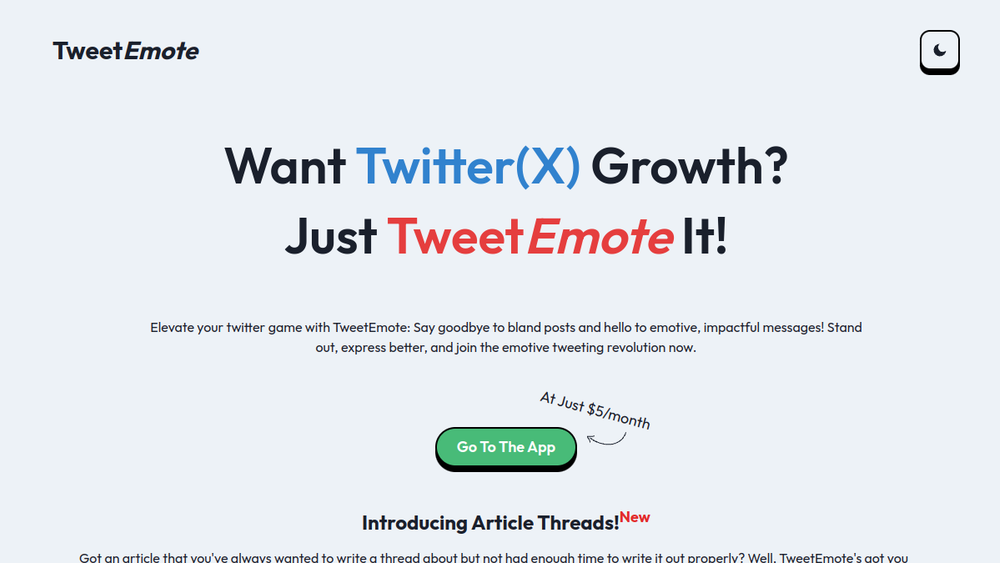 Screenshot of tweetemote
