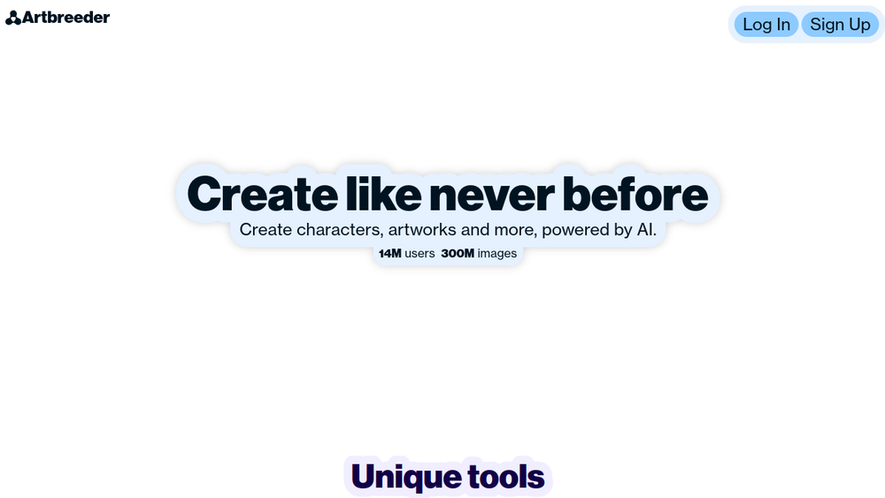 Screenshot of artbreeder