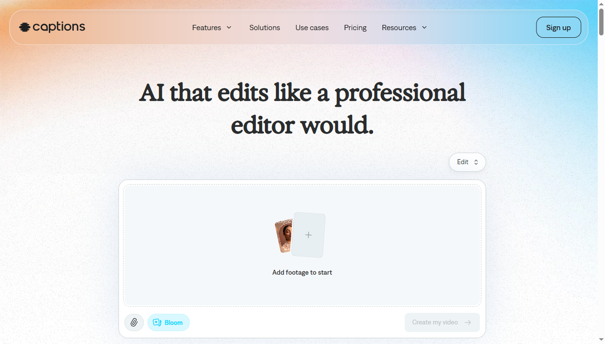 Screenshot of captions