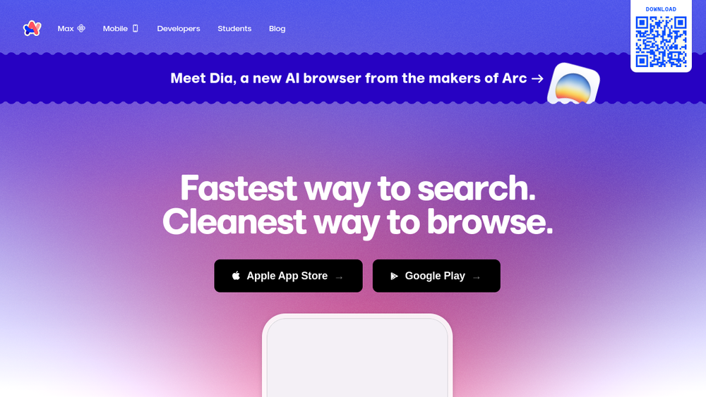 Screenshot of arc search