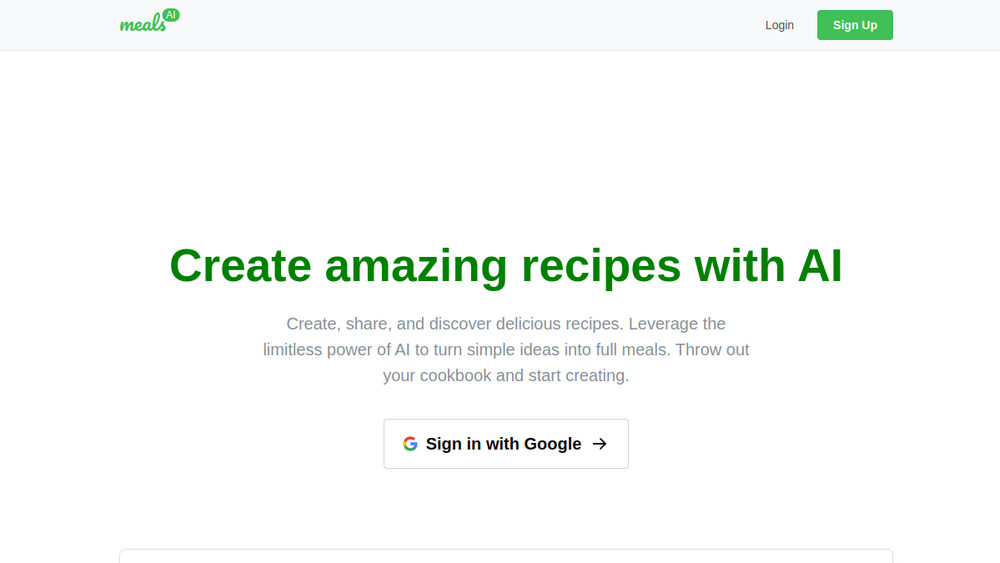 Screenshot of mealsai