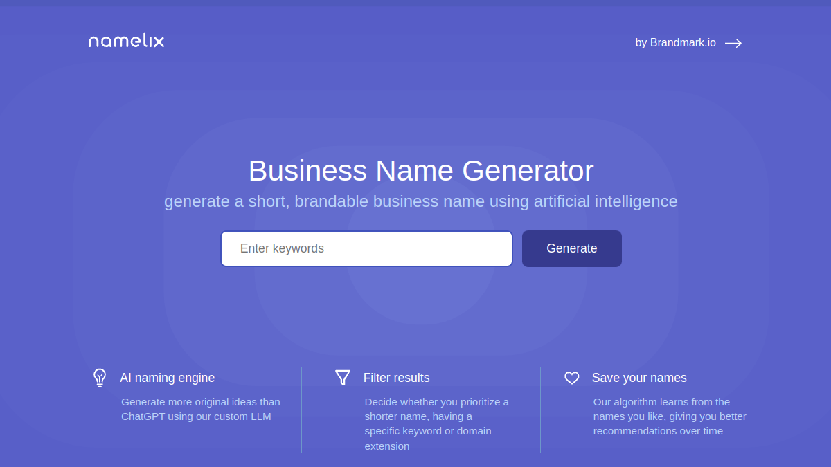 Screenshot of namelix