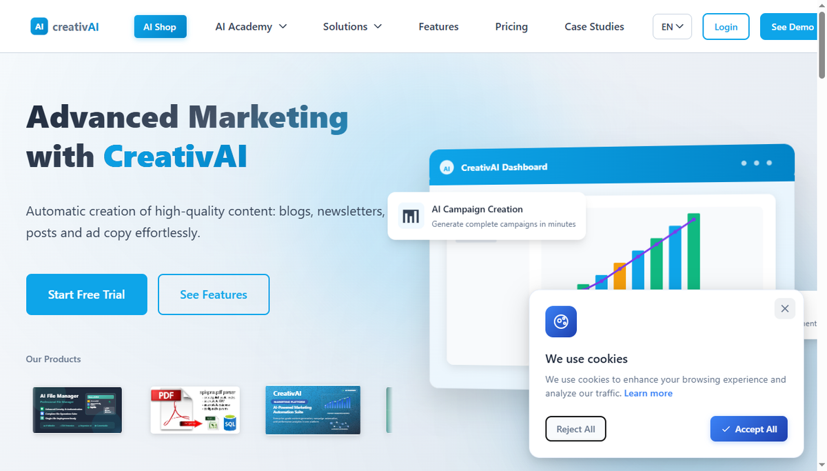 Screenshot of creativai