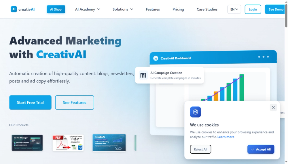 Screenshot of creativai