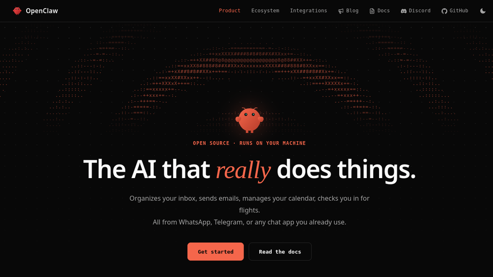 Screenshot of openclaw Screenshot of openclaw