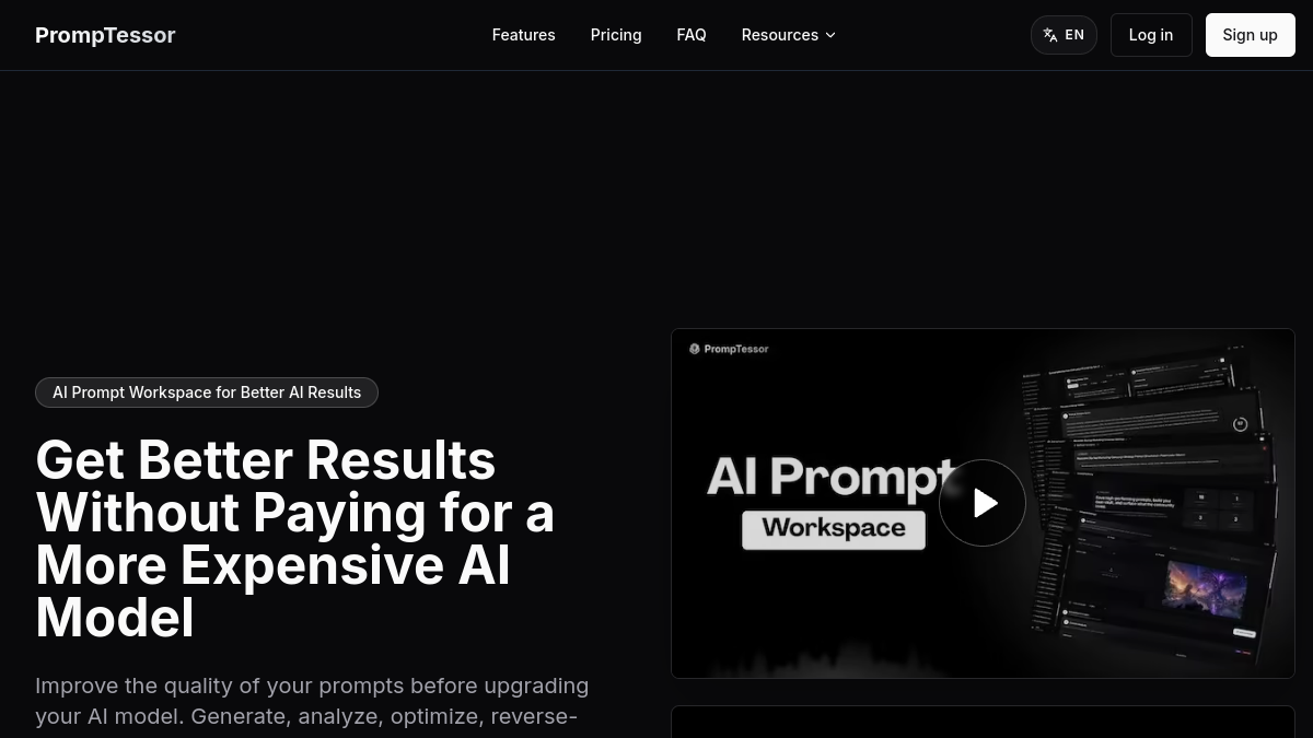 Screenshot of promptessor