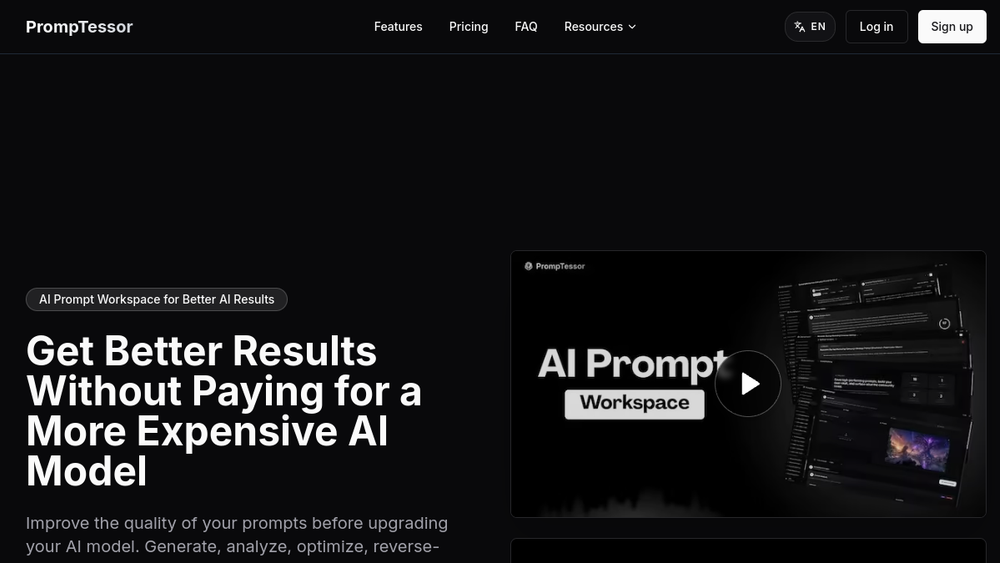 Screenshot of promptessor
