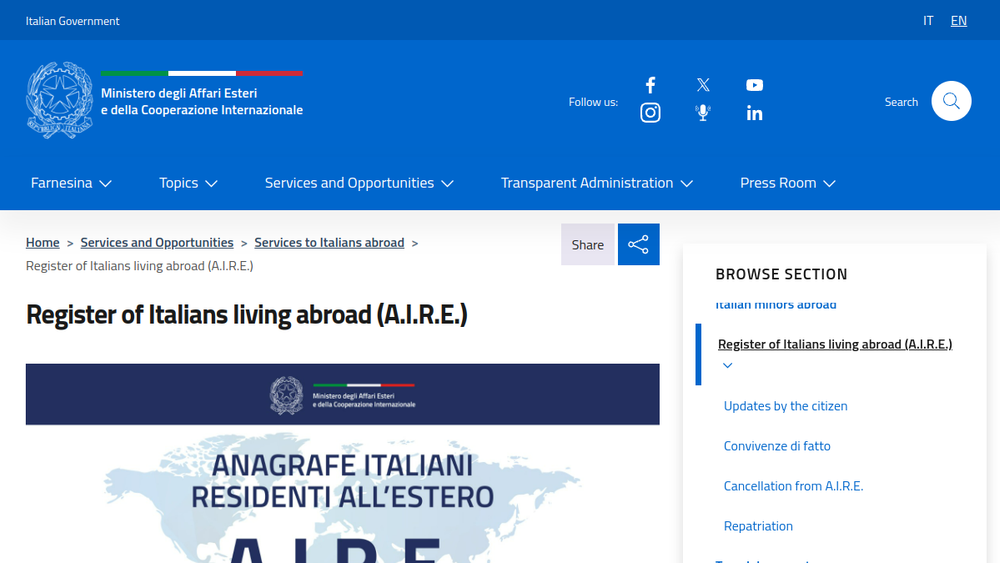 Screenshot of aire