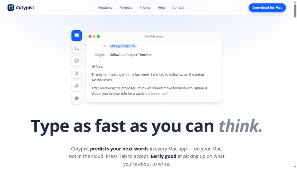 Screenshot of cotypist