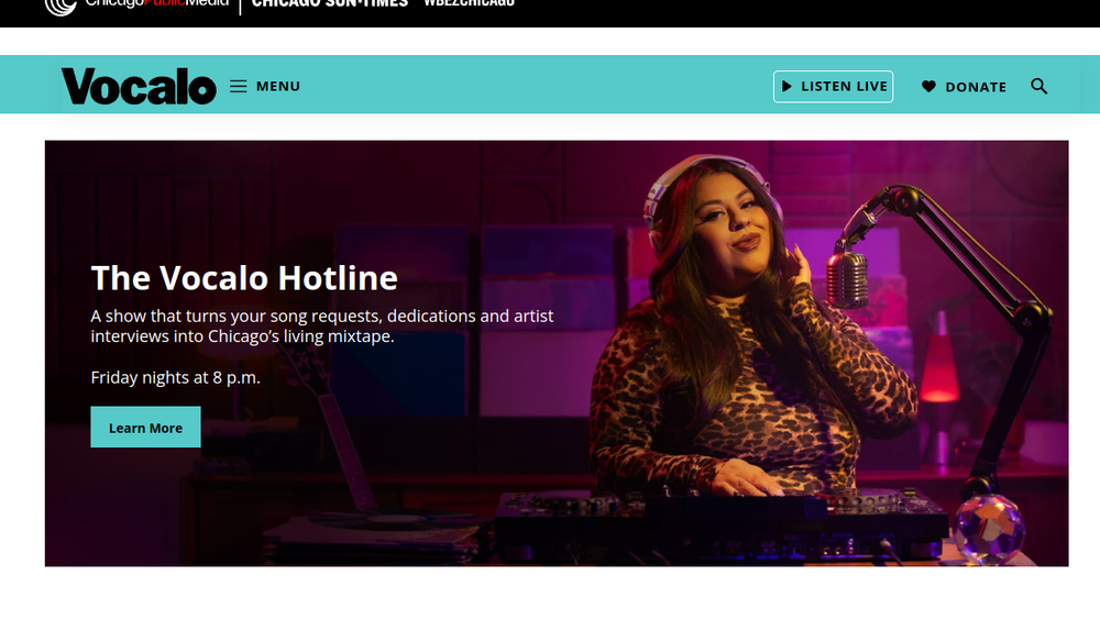 Screenshot of vocalo
