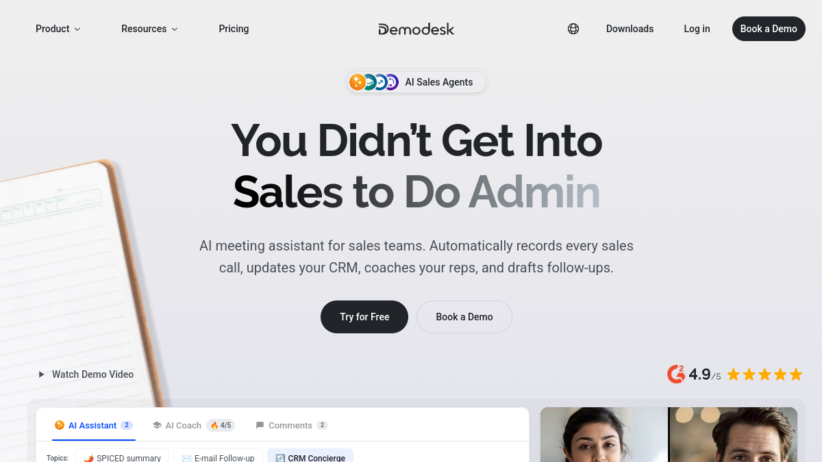 Screenshot of demodesk